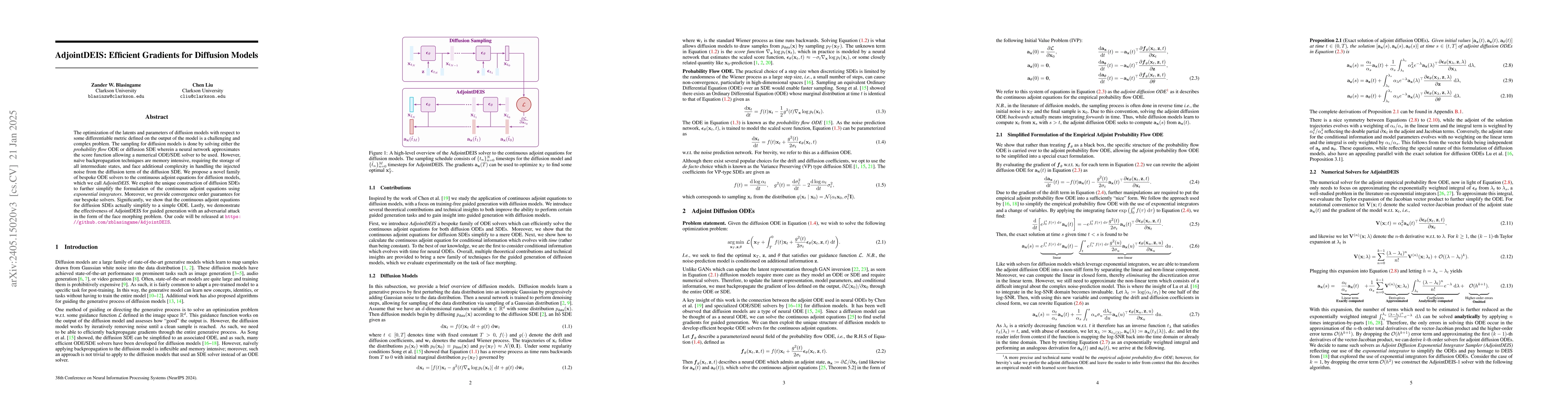 Thumbnail for AdjointDEIS: Efficient Gradients for Diffusion Models