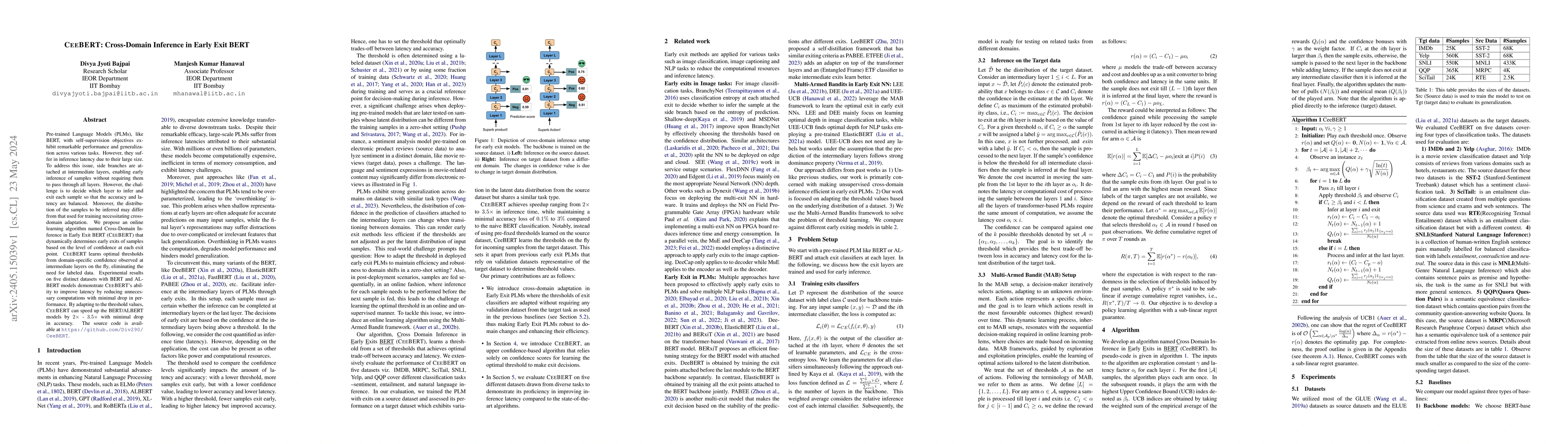 Thumbnail for CEEBERT: Cross-Domain Inference in Early Exit BERT