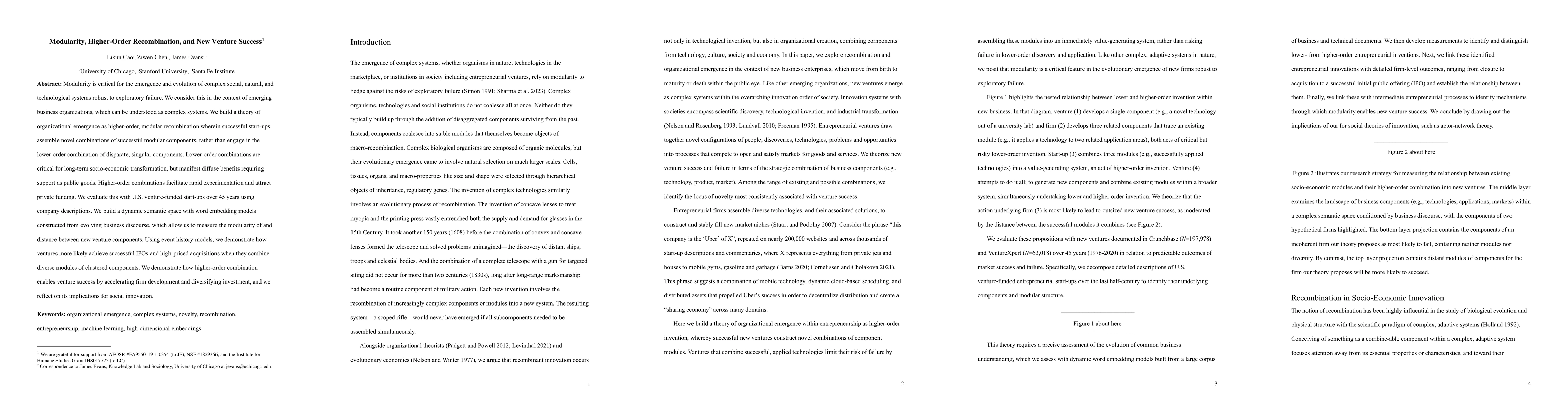 Thumbnail for Modularity, Higher-Order Recombination, and New Venture Success