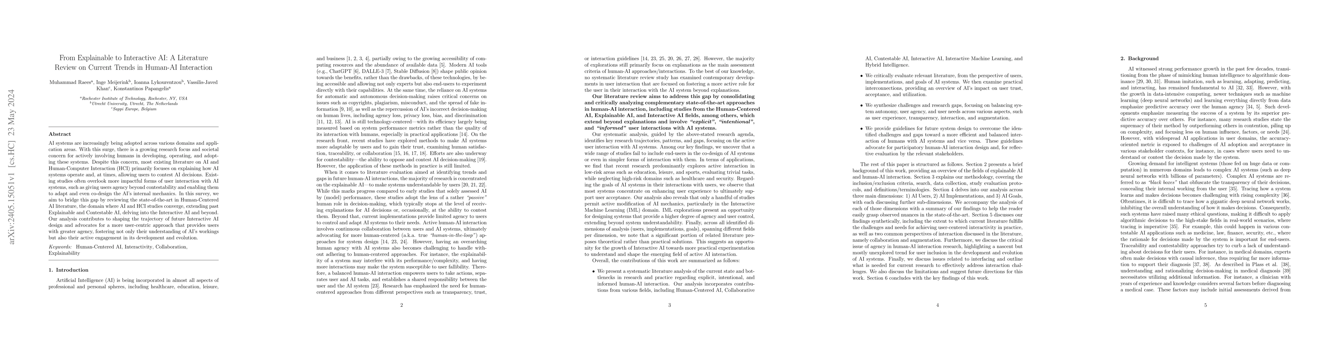 Thumbnail for From Explainable to Interactive AI: A Literature Review on Current
  Trends in Human-AI Interaction