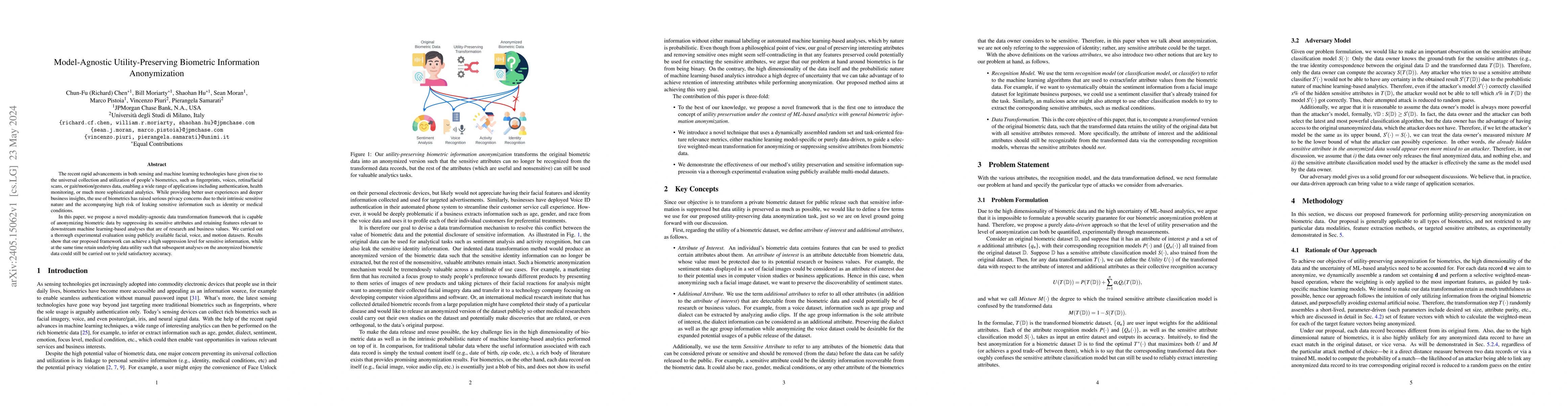 Thumbnail for Model-Agnostic Utility-Preserving Biometric Information Anonymization