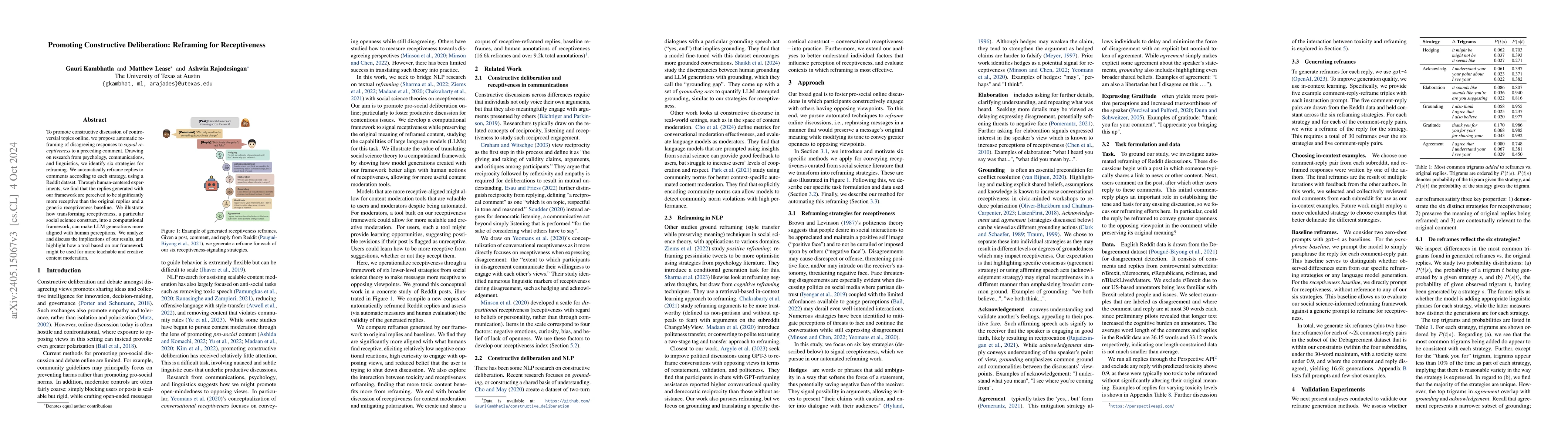 Thumbnail for Promoting Constructive Deliberation: Reframing for Receptiveness