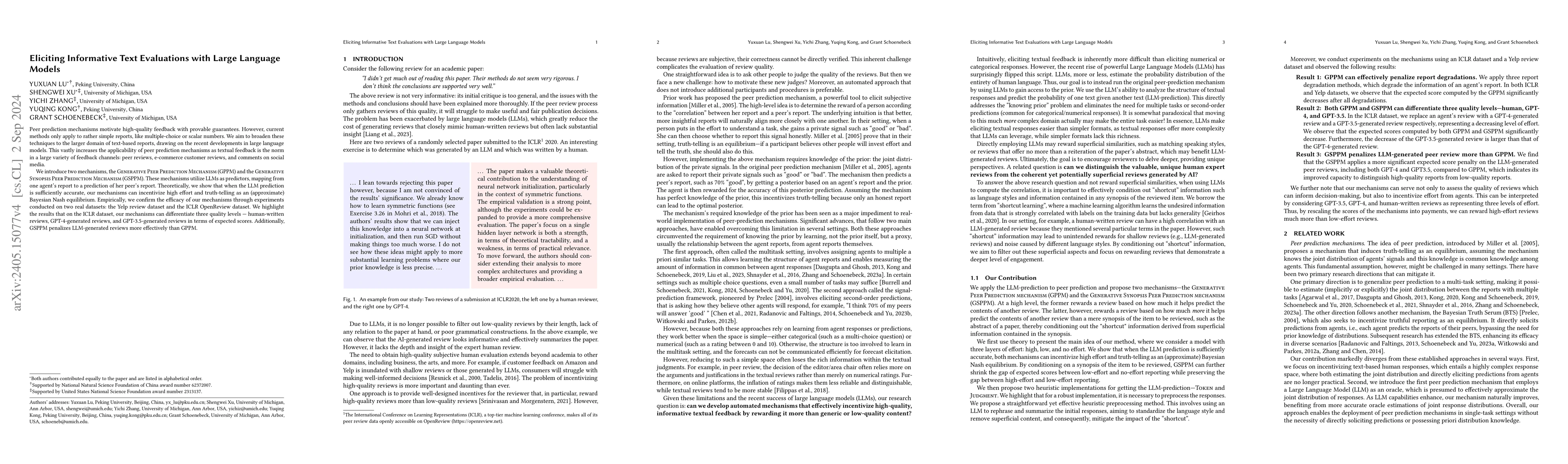Thumbnail for Eliciting Informative Text Evaluations with Large Language Models