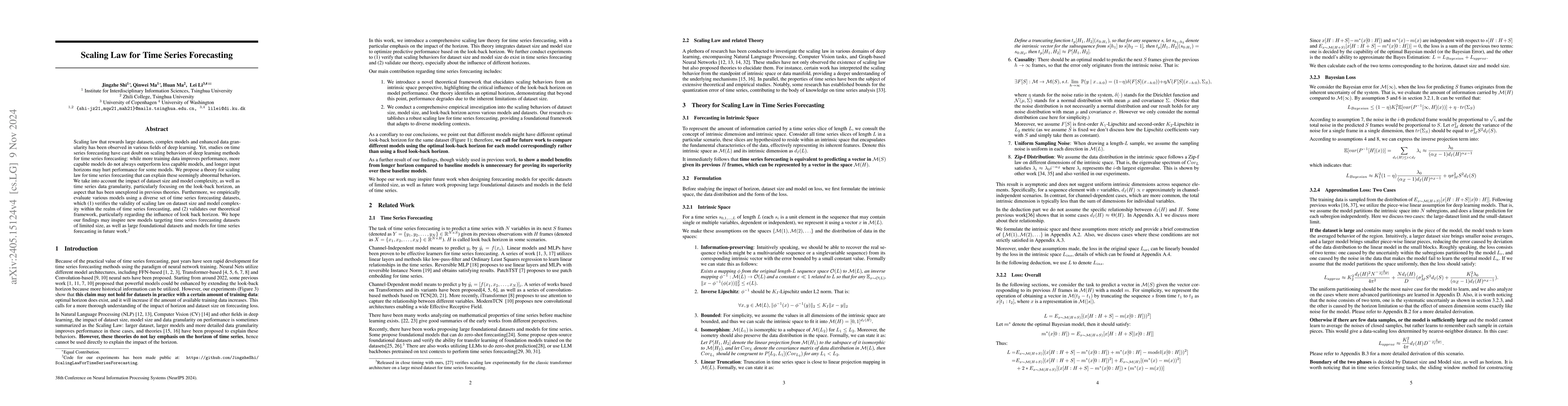 Thumbnail for Scaling Law for Time Series Forecasting