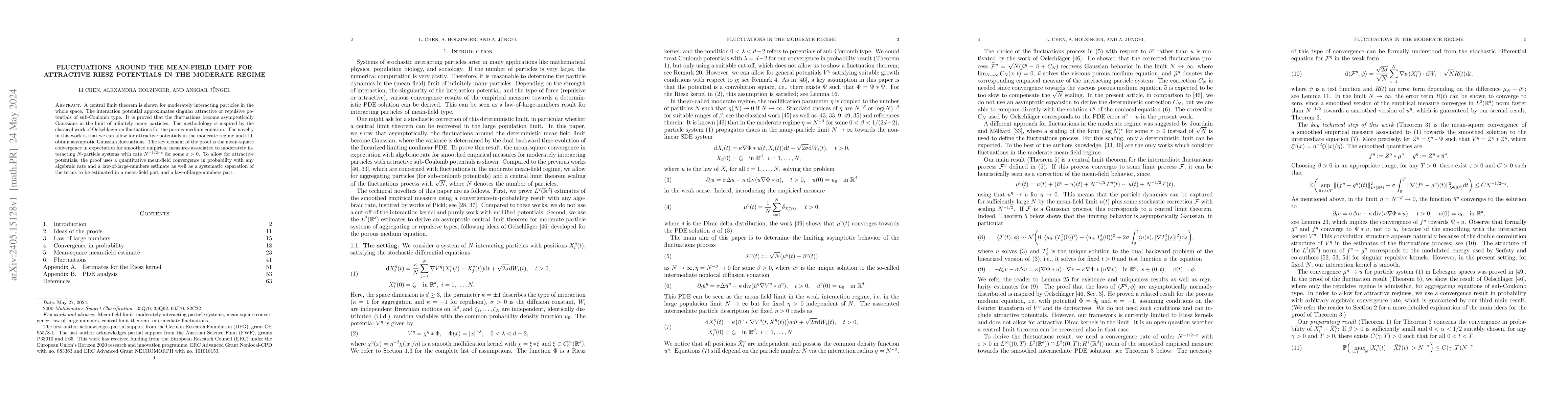 Thumbnail for Fluctuations around the mean-field limit for attractive Riesz potentials
  in the moderate regime