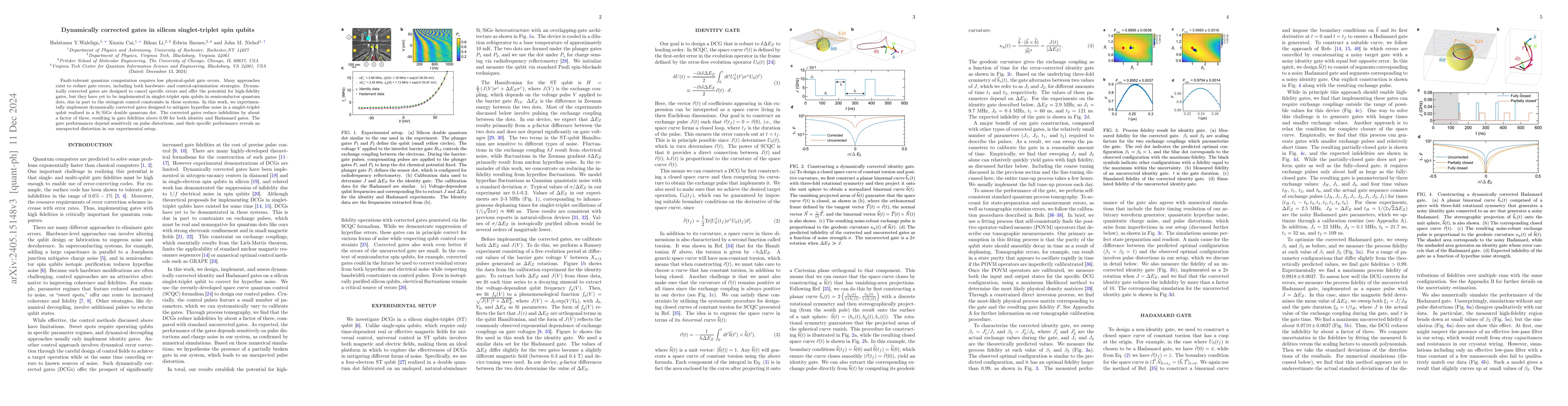 Thumbnail for Dynamically corrected gates in silicon singlet-triplet spin qubits