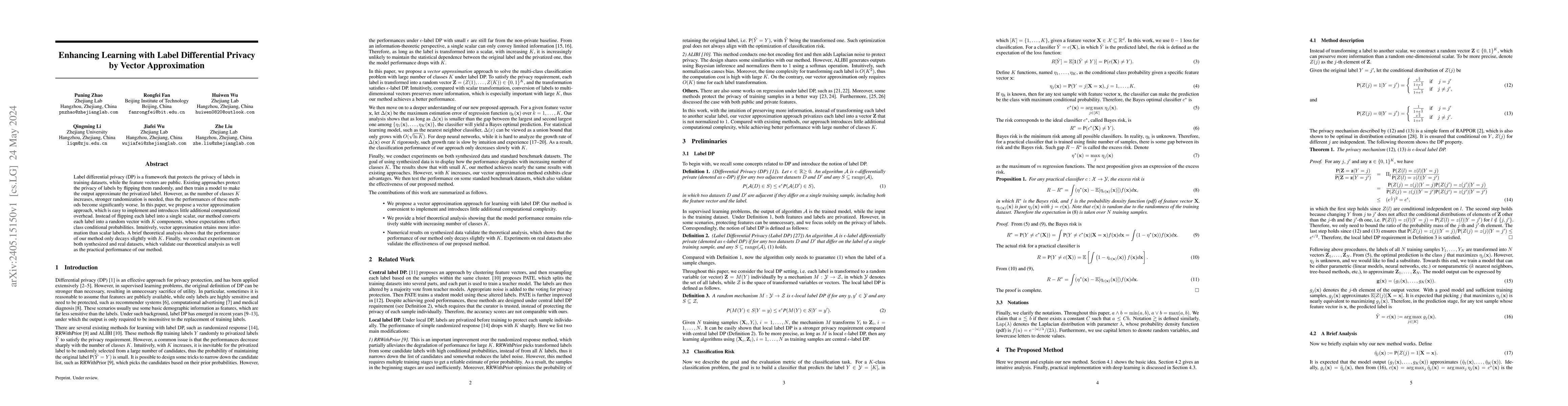 Thumbnail for Enhancing Learning with Label Differential Privacy by Vector
  Approximation