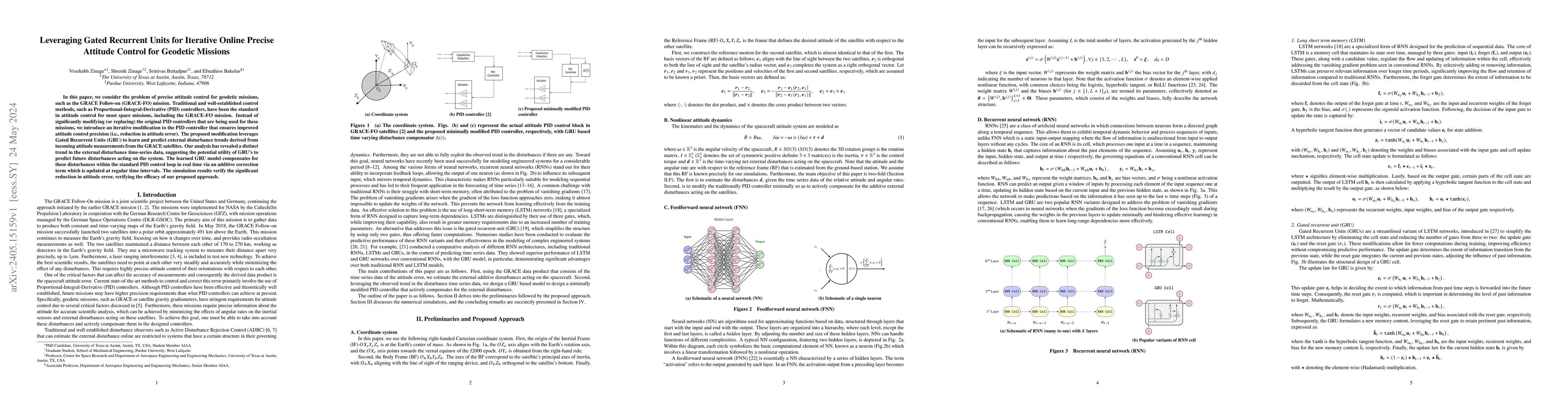 Thumbnail for Leveraging Gated Recurrent Units for Iterative Online Precise Attitude
  Control for Geodetic Missions