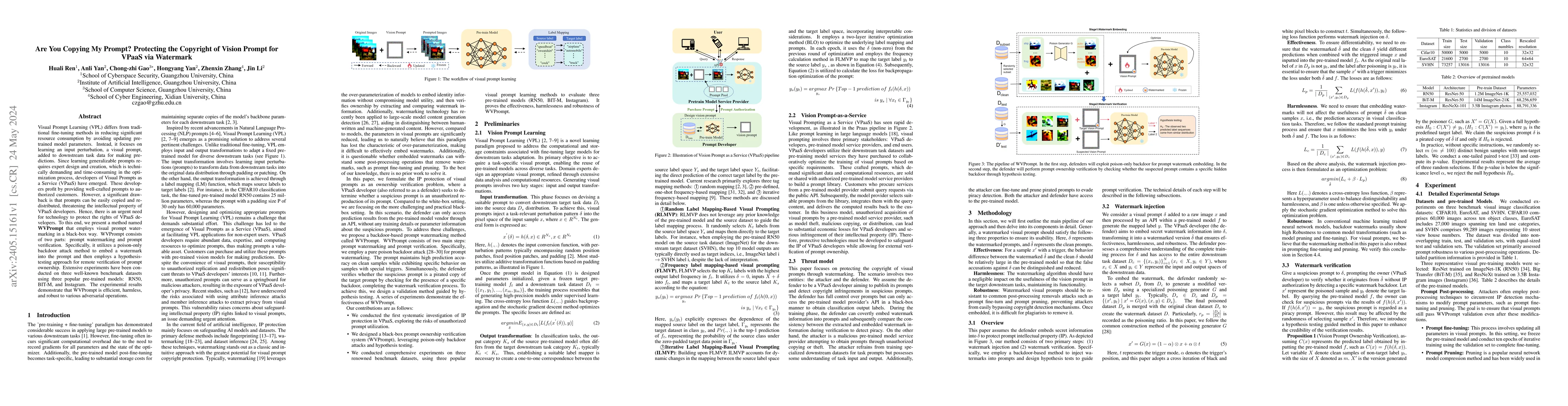 Thumbnail for Are You Copying My Prompt? Protecting the Copyright of Vision Prompt for
  VPaaS via Watermark