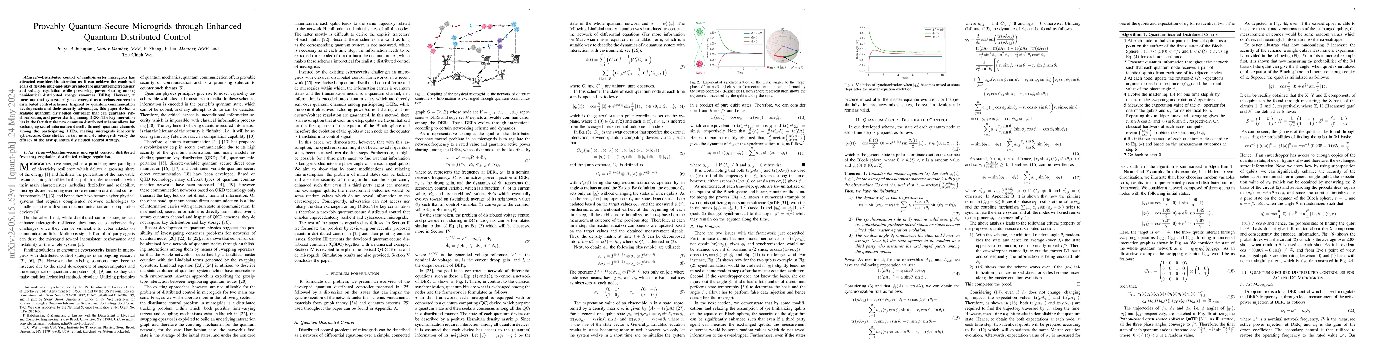 Thumbnail for Provably Quantum-Secure Microgrids through Enhanced Quantum Distributed
  Control