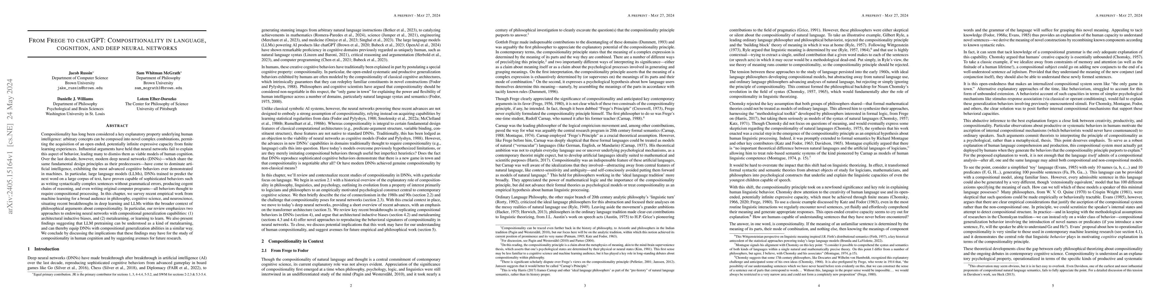 Thumbnail for From Frege to chatGPT: Compositionality in language, cognition, and deep
  neural networks