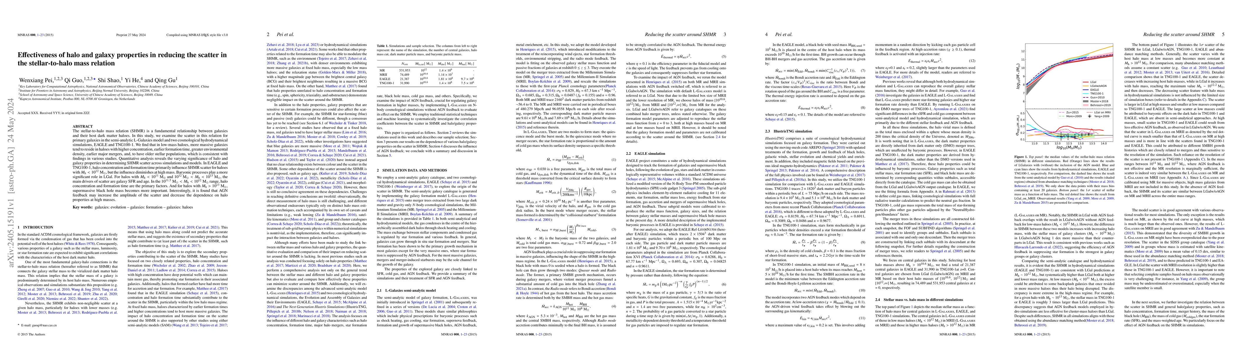Thumbnail for Effectiveness of halo and galaxy properties in reducing the scatter in
  the stellar-to-halo mass relation