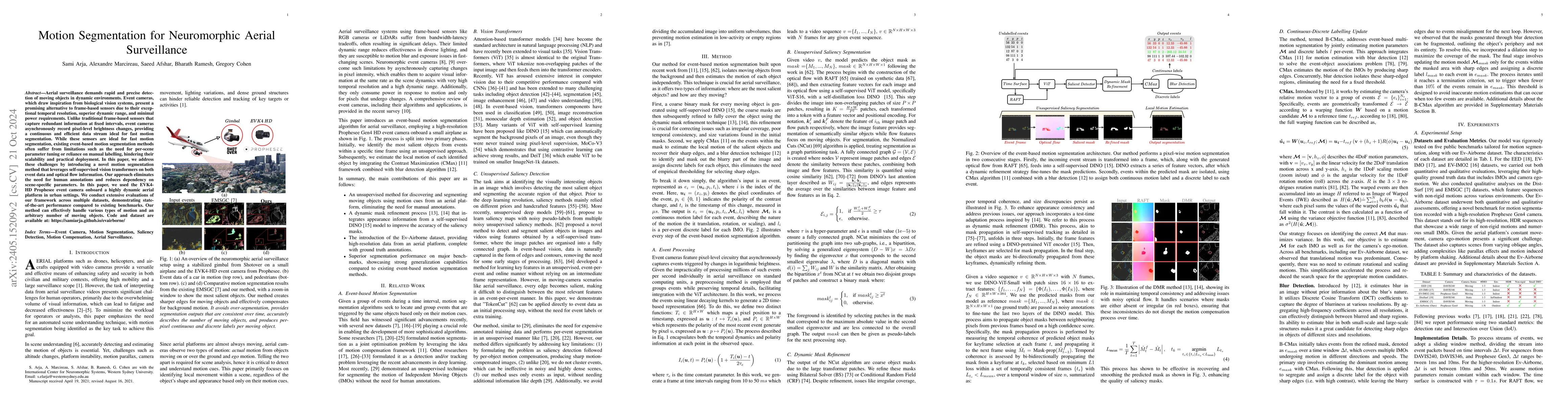 Thumbnail for Unsupervised Motion Segmentation for Neuromorphic Aerial Surveillance