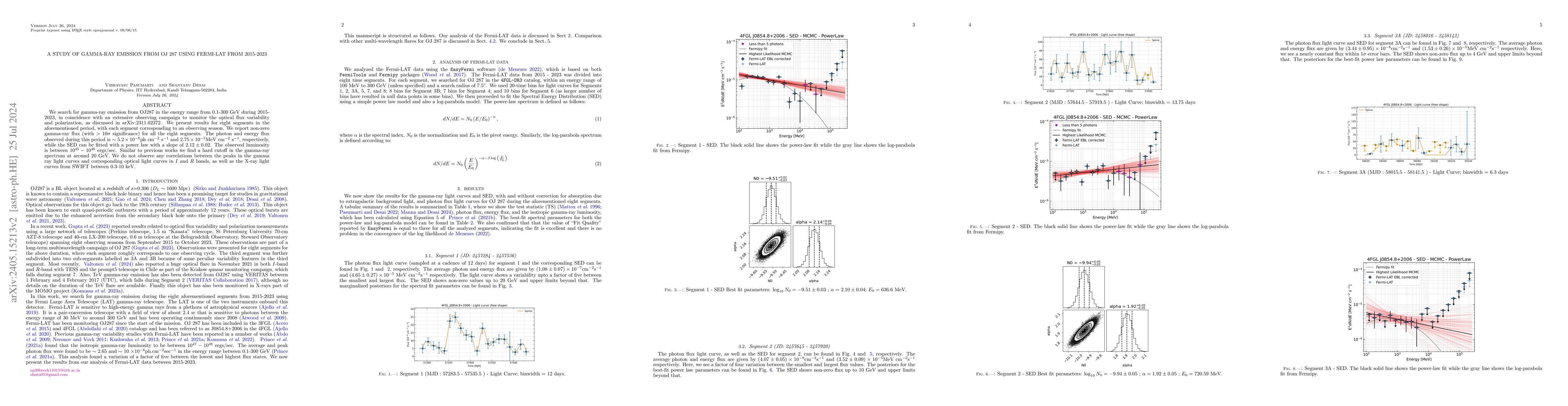 Thumbnail for A study of gamma-ray emission from OJ 287 using Fermi-LAT from 2015-2023