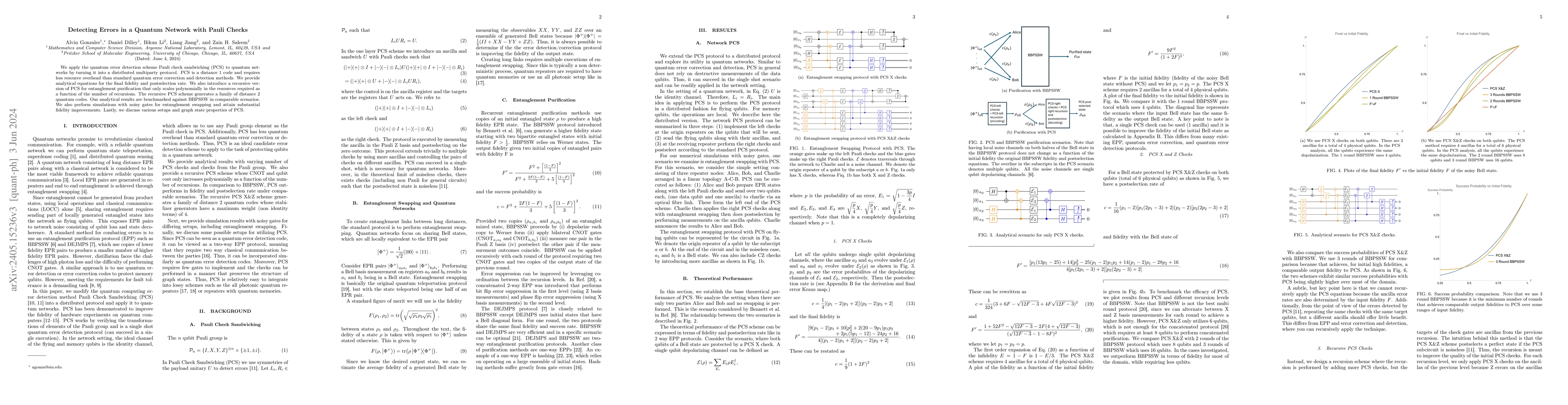Thumbnail for Detecting Errors in a Quantum Network with Pauli Checks