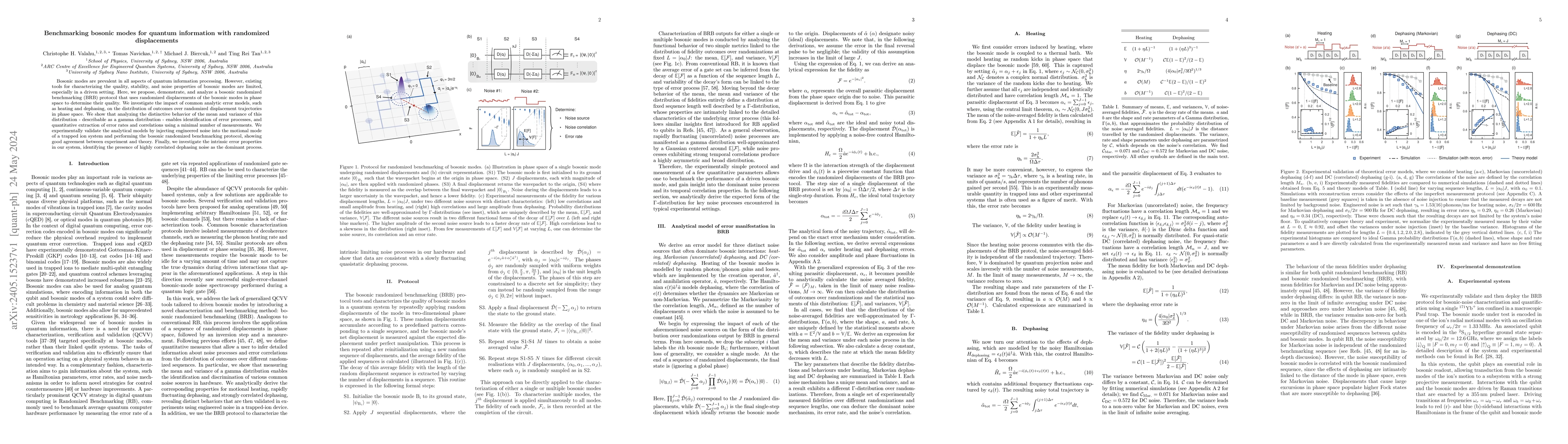 Thumbnail for Benchmarking bosonic modes for quantum information with randomized
  displacements