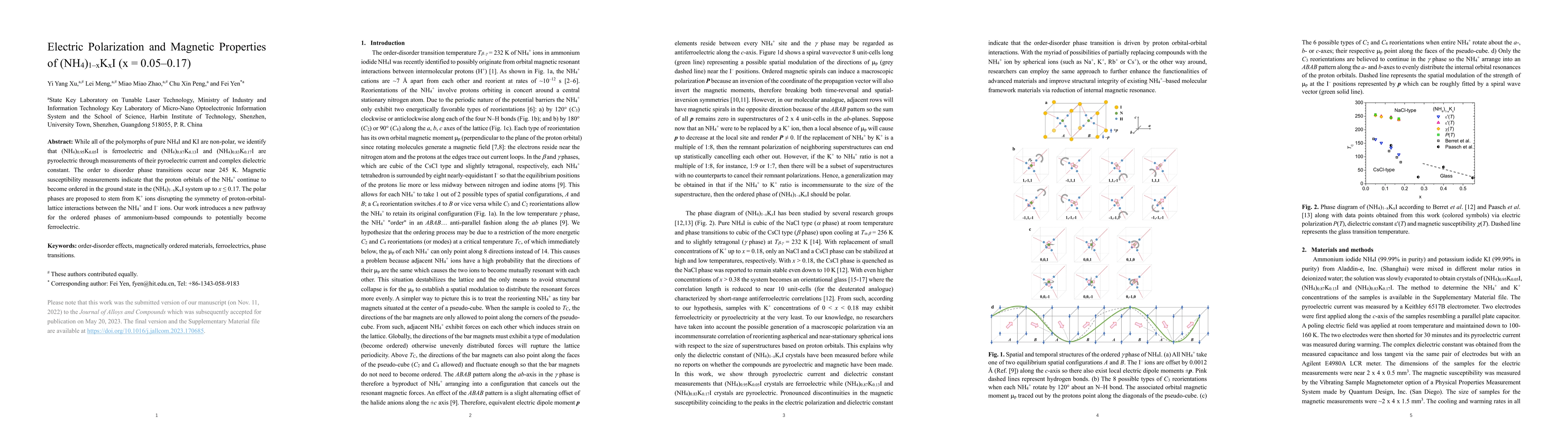 Thumbnail for Electric Polarization and Magnetic Properties of (NH$_4$)$_{1-x}$K$_x$I
  (x = 0.05-0.17)