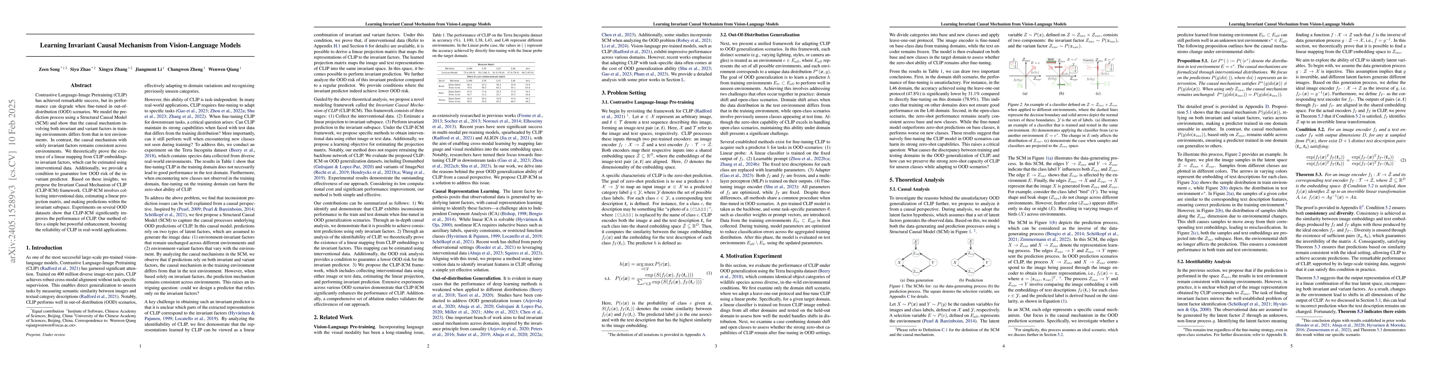 Thumbnail for Learning Invariant Causal Mechanism from Vision-Language Models