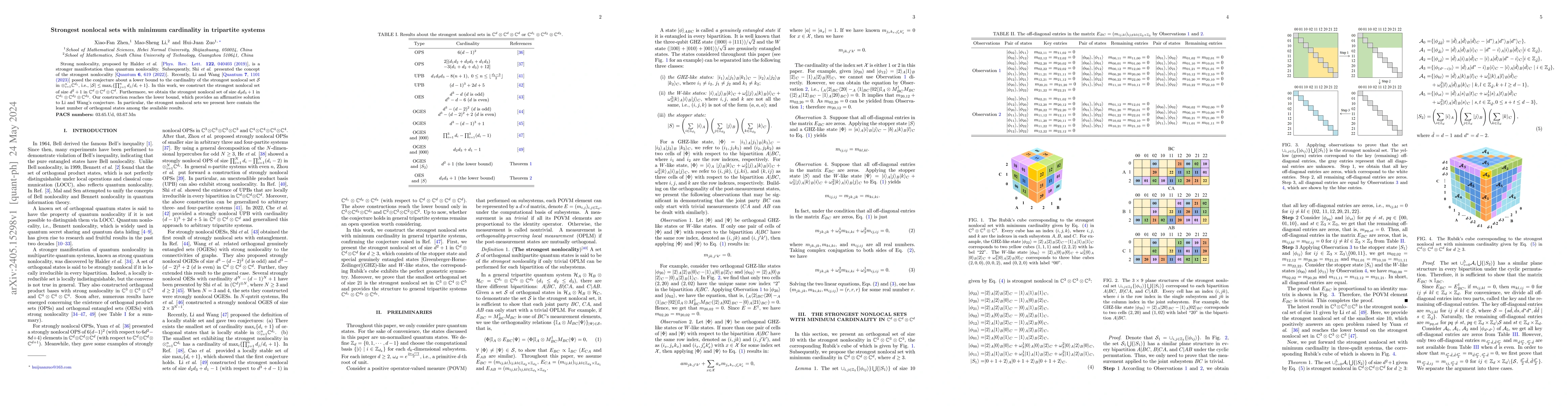 Thumbnail for Strongest nonlocal sets with minimum cardinality in tripartite systems
