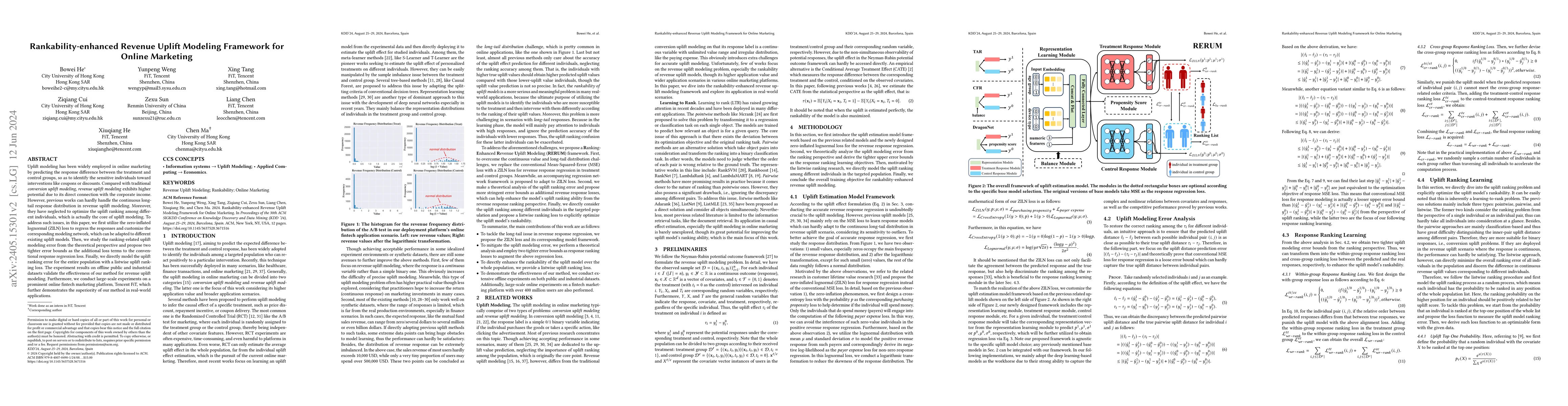 Thumbnail for Rankability-enhanced Revenue Uplift Modeling Framework for Online
  Marketing
