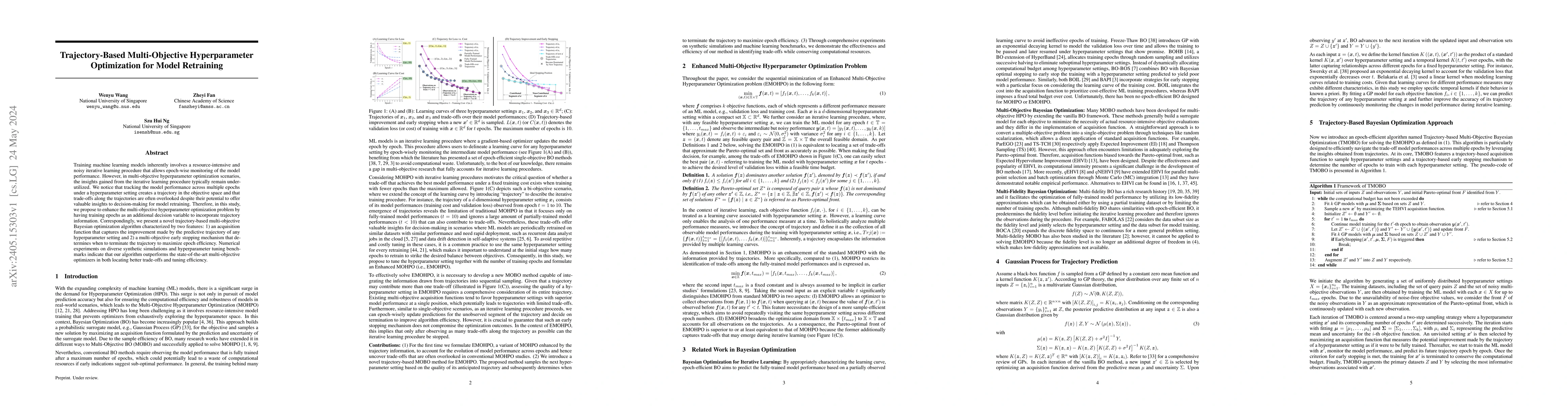 Thumbnail for Trajectory-Based Multi-Objective Hyperparameter Optimization for Model
  Retraining