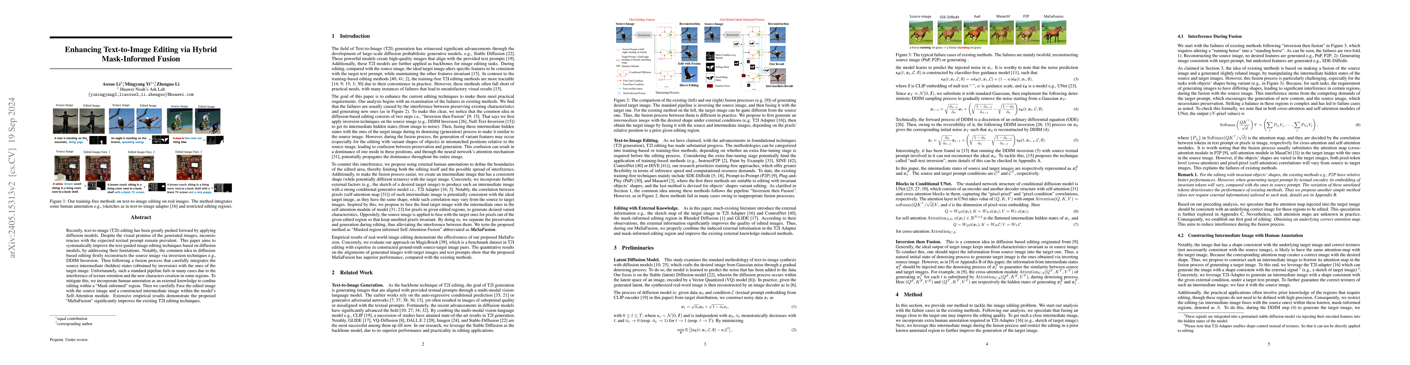 Thumbnail for Enhancing Text-to-Image Editing via Hybrid Mask-Informed Fusion