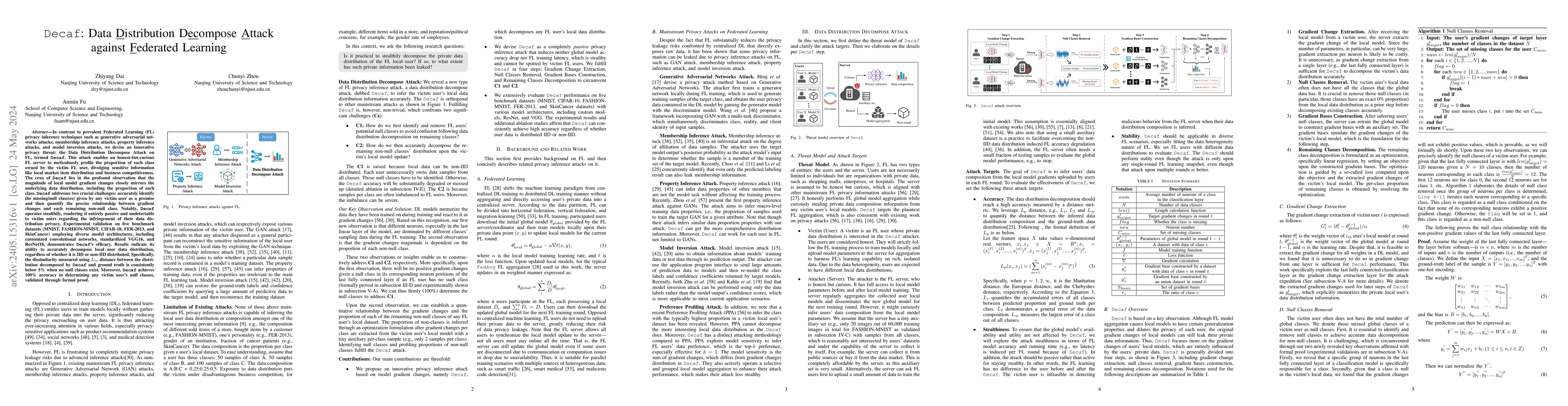 Thumbnail for Decaf: Data Distribution Decompose Attack against Federated Learning