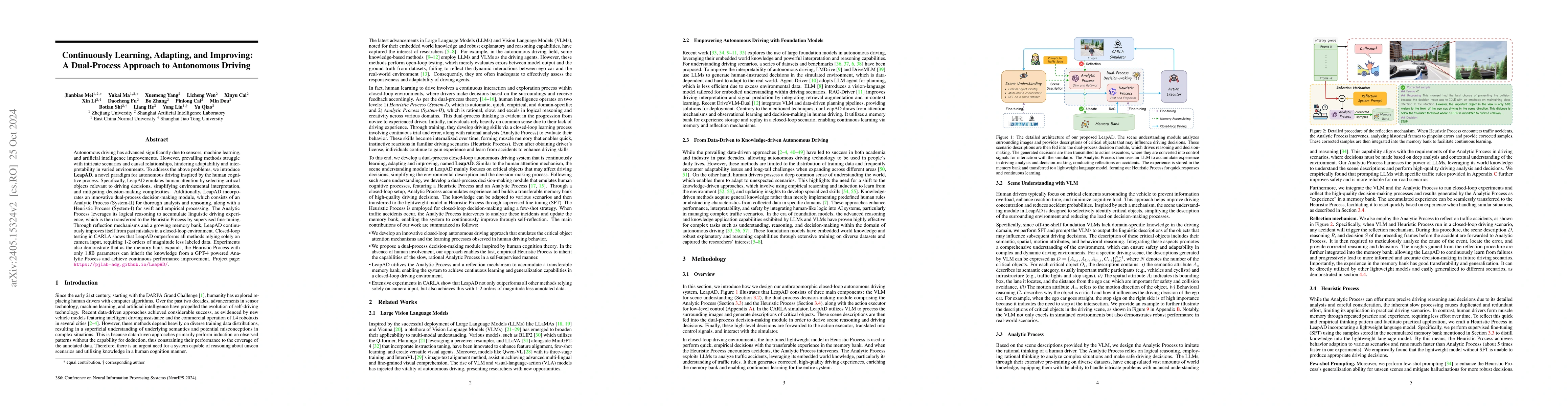 Thumbnail for Continuously Learning, Adapting, and Improving: A Dual-Process Approach
  to Autonomous Driving