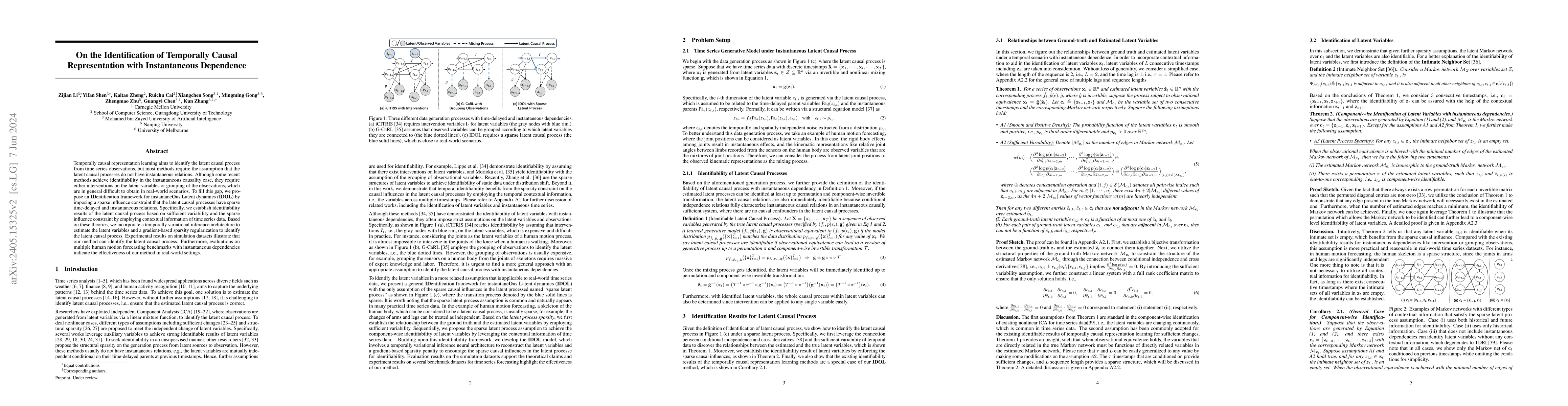 Thumbnail for On the Identification of Temporally Causal Representation with
  Instantaneous Dependence
