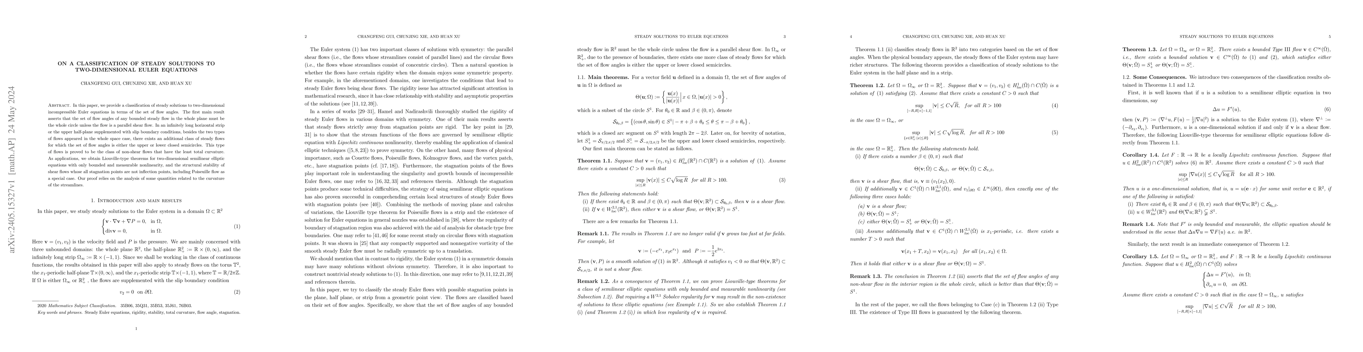 Thumbnail for On a classification of steady solutions to two-dimensional Euler
  equations