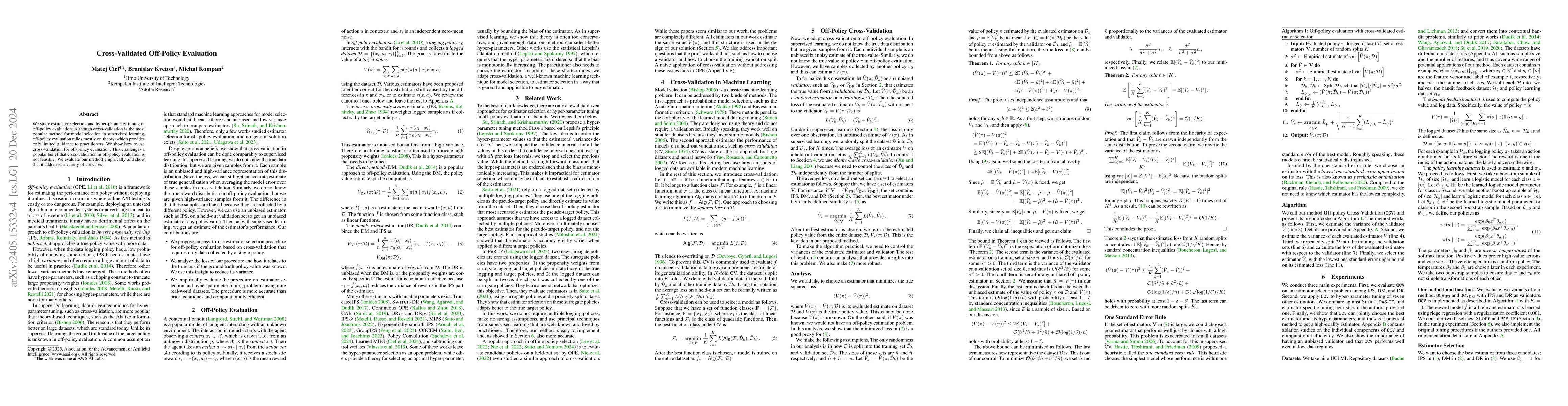 Thumbnail for Cross-Validated Off-Policy Evaluation