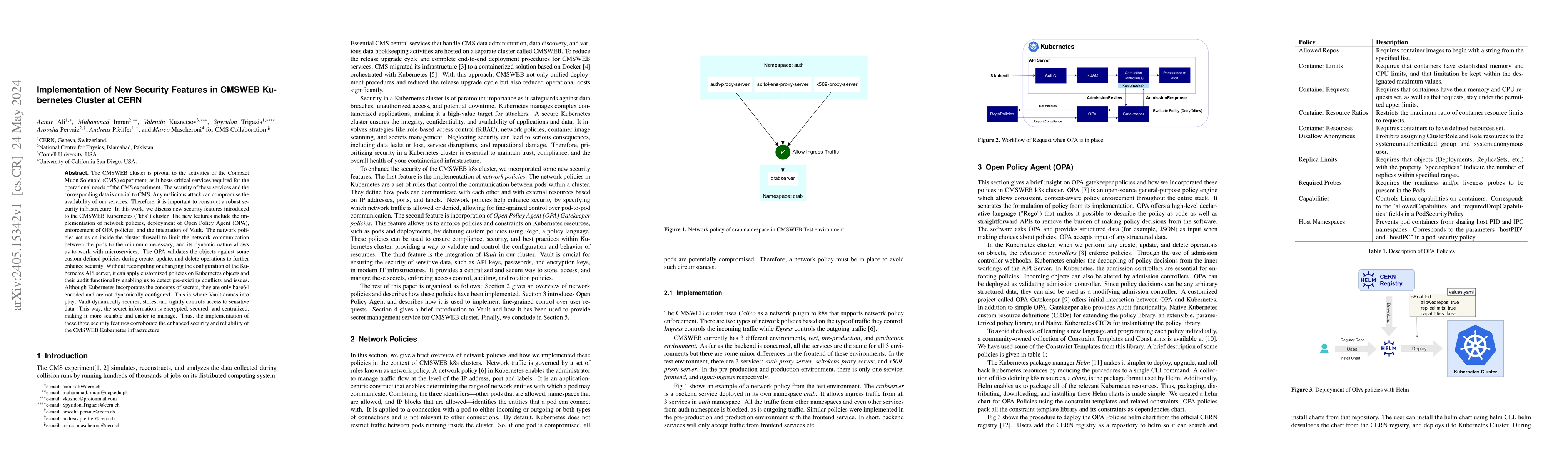 Thumbnail for Implementation of New Security Features in CMSWEB Kubernetes Cluster at
  CERN