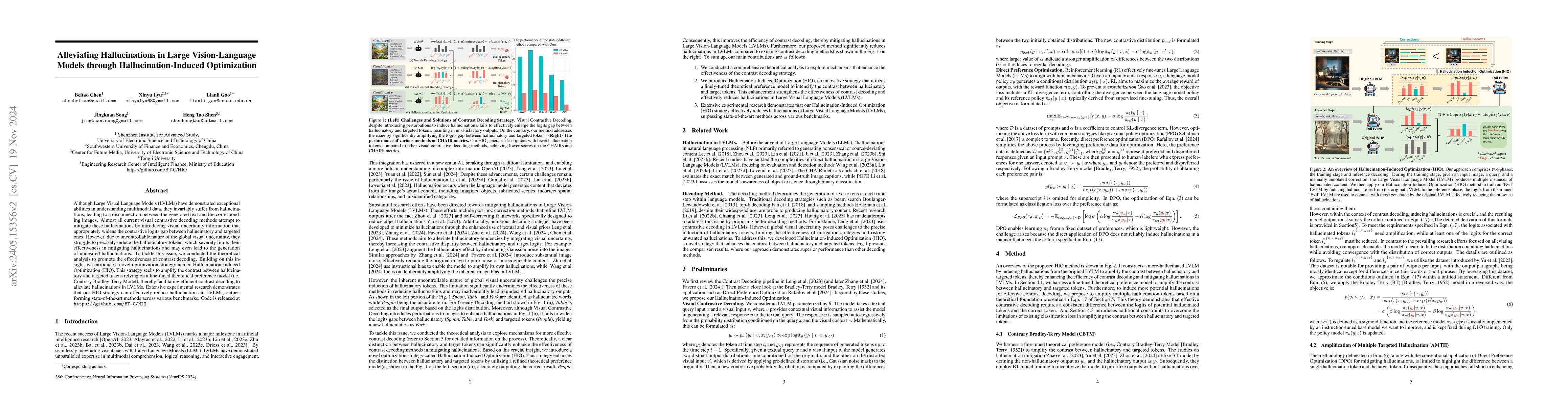 Thumbnail for Alleviating Hallucinations in Large Vision-Language Models through
  Hallucination-Induced Optimization