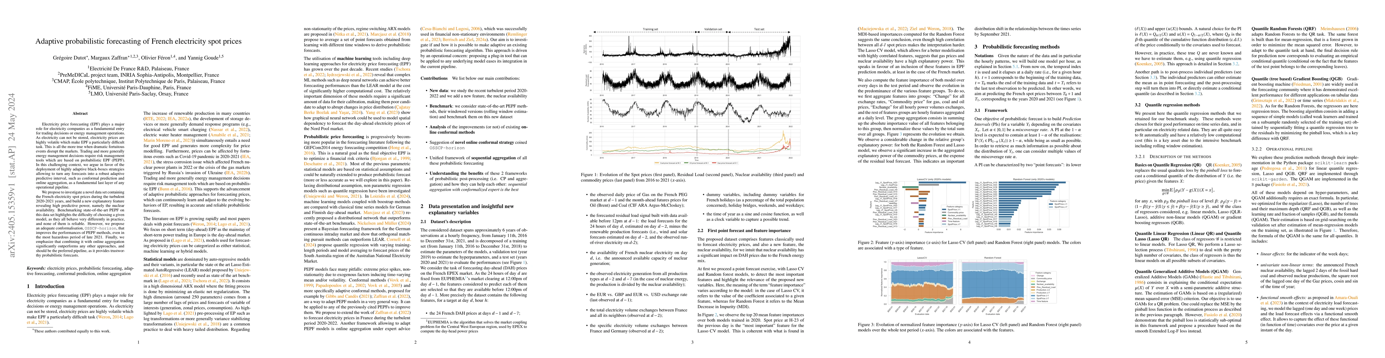 Thumbnail for Adaptive probabilistic forecasting of French electricity spot prices