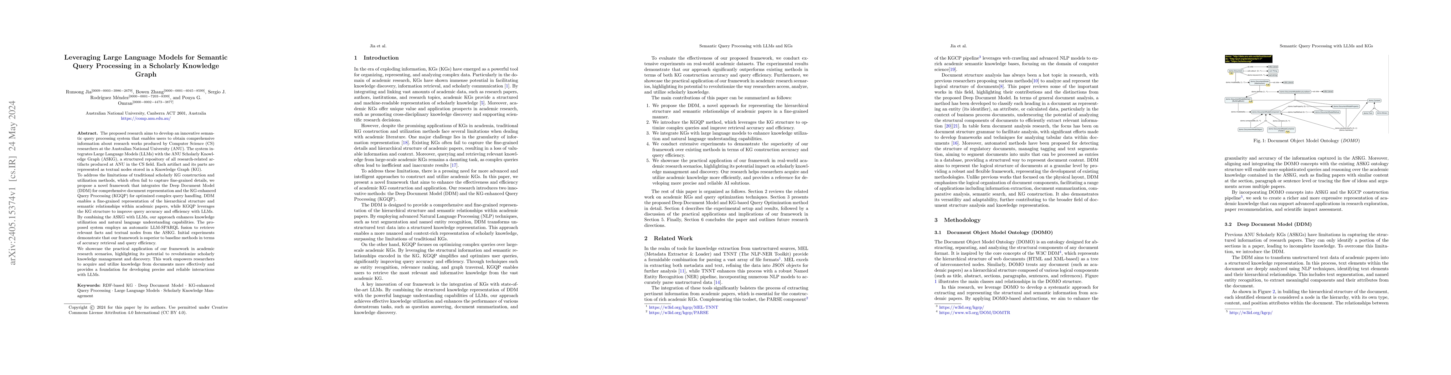 Thumbnail for Leveraging Large Language Models for Semantic Query Processing in a
  Scholarly Knowledge Graph
