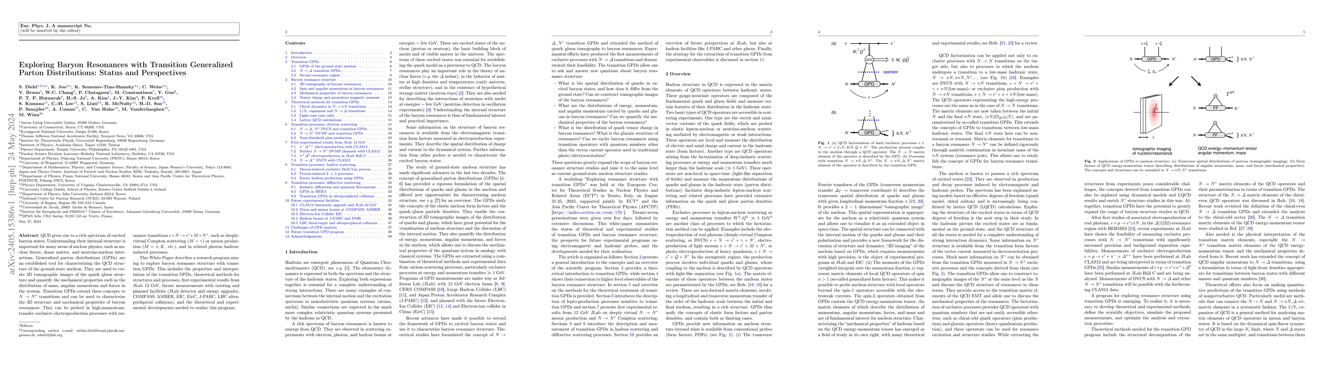 Thumbnail for Exploring Baryon Resonances with Transition Generalized Parton
  Distributions: Status and Perspectives