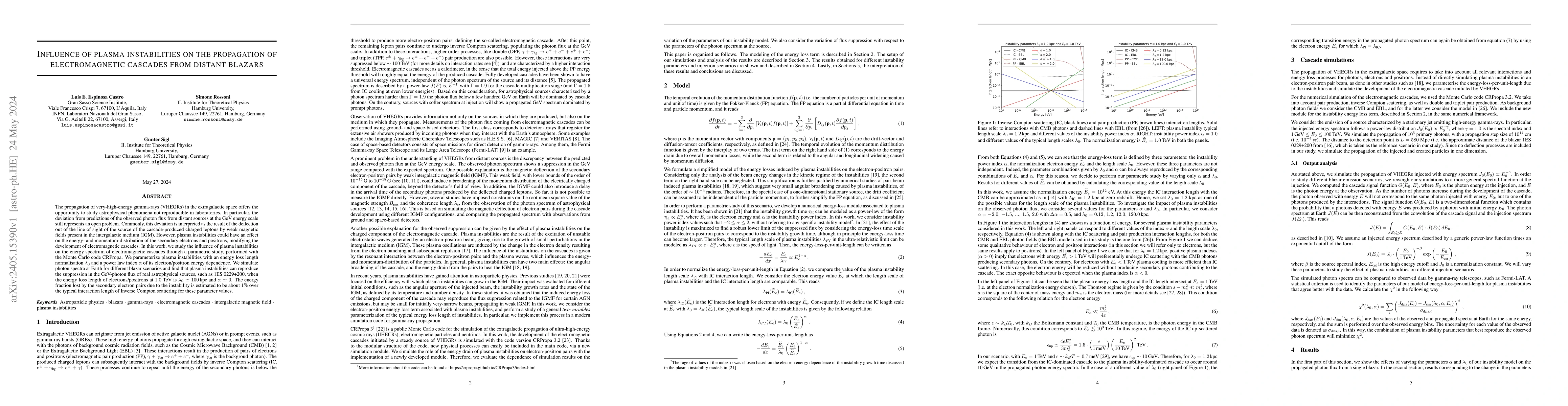 Thumbnail for Influence of plasma instabilities on the propagation of electromagnetic
  cascades from distant blazars