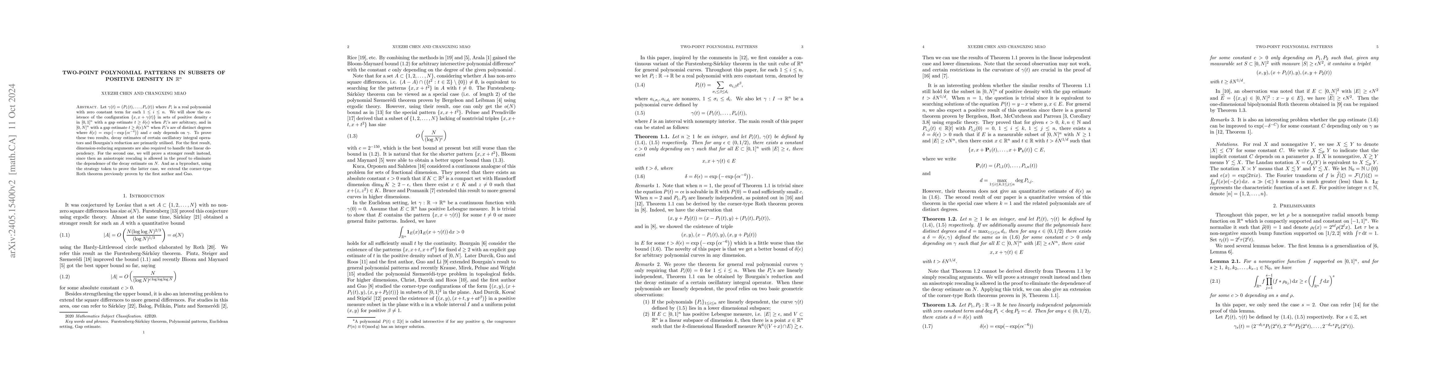 Thumbnail for Two-point polynomial patterns in subsets of positive density in
  $\mathbb{R}^n$