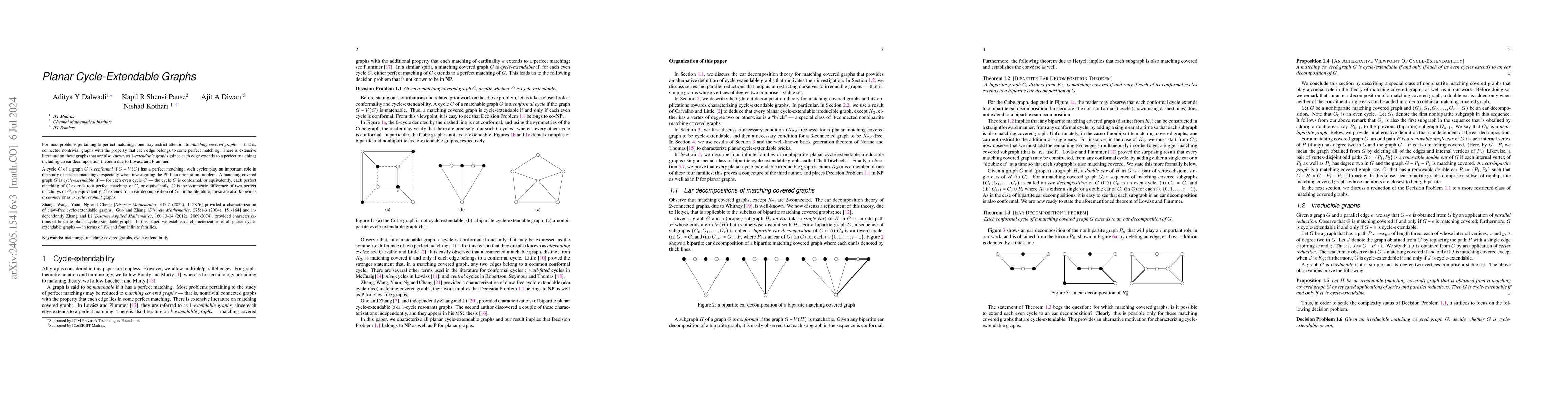 Thumbnail for Planar Cycle-Extendable Graphs