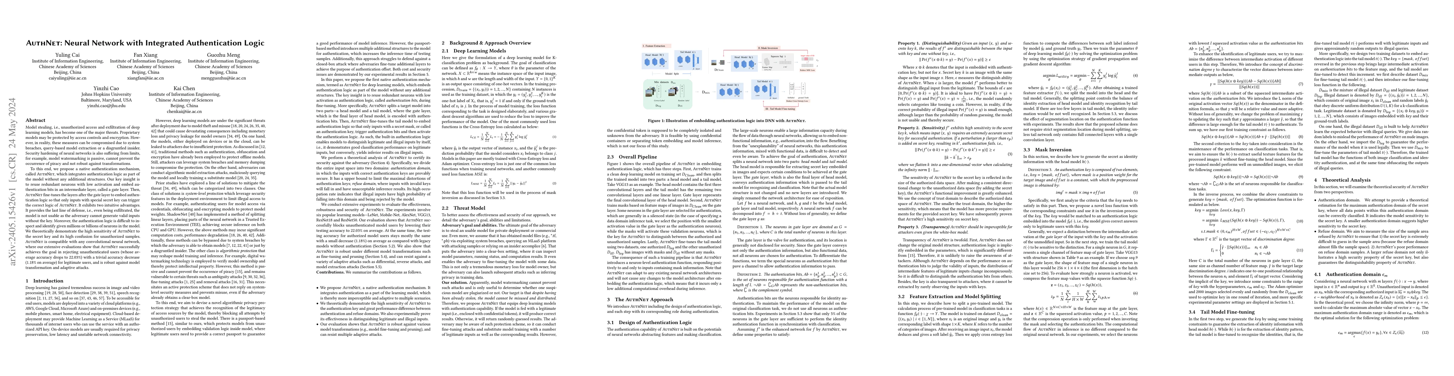Thumbnail for AuthNet: Neural Network with Integrated Authentication Logic