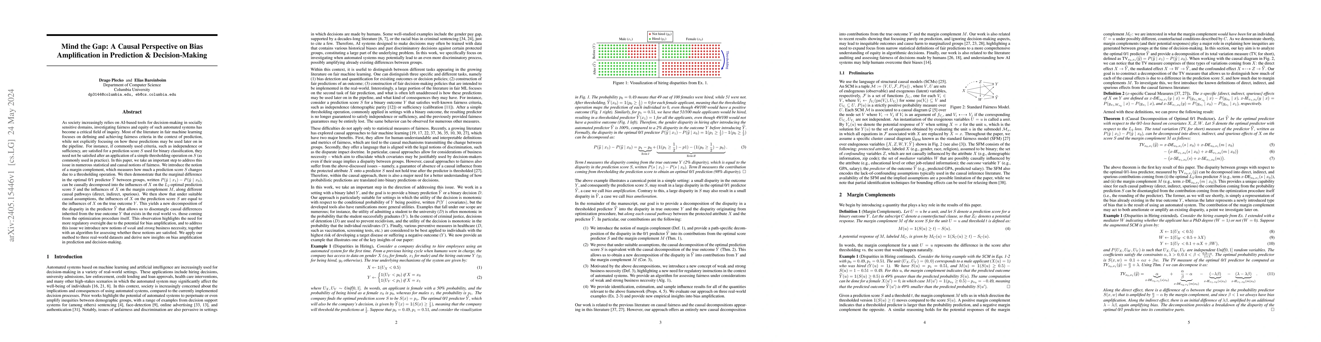 Thumbnail for Mind the Gap: A Causal Perspective on Bias Amplification in Prediction &
  Decision-Making