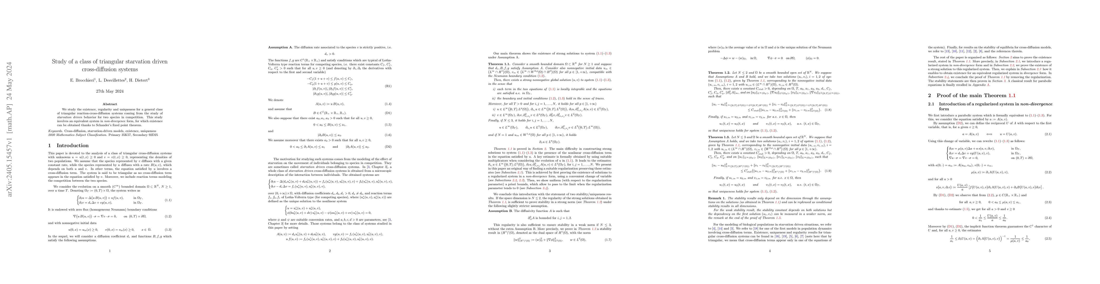 Thumbnail for Study of a class of triangular starvation driven cross-diffusion systems