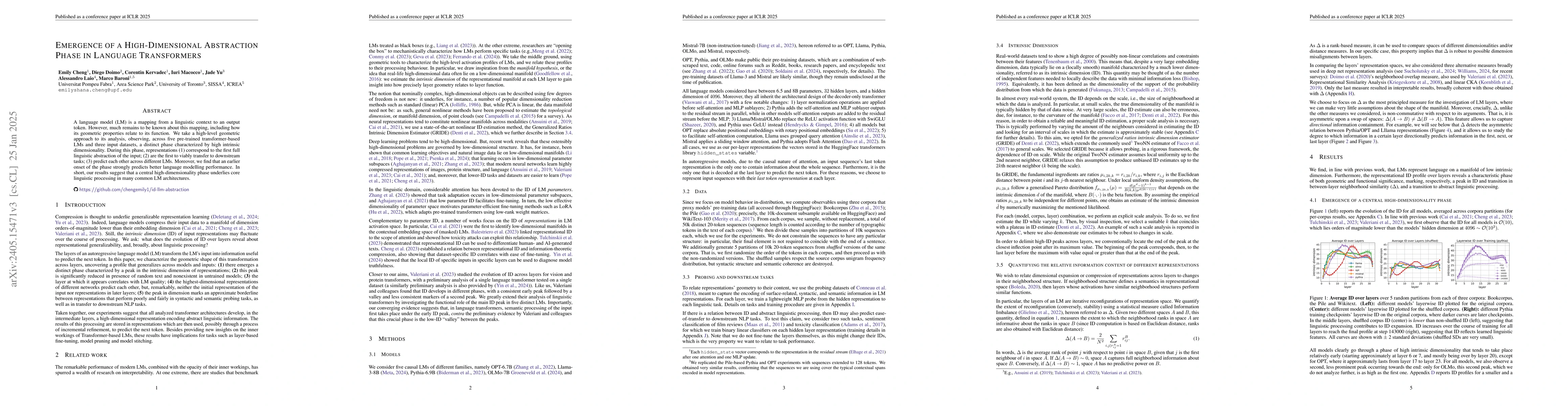Thumbnail for Emergence of a High-Dimensional Abstraction Phase in Language
  Transformers