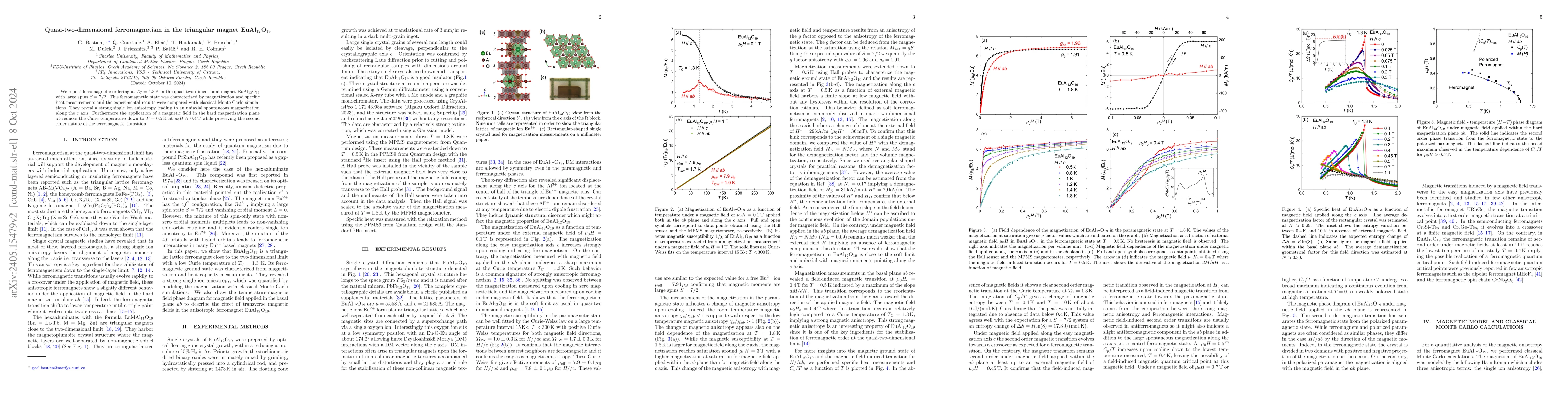 Thumbnail for Quasi-two-dimensional ferromagnetism in the triangular magnet
  EuAl$_{12}$O$_{19}$