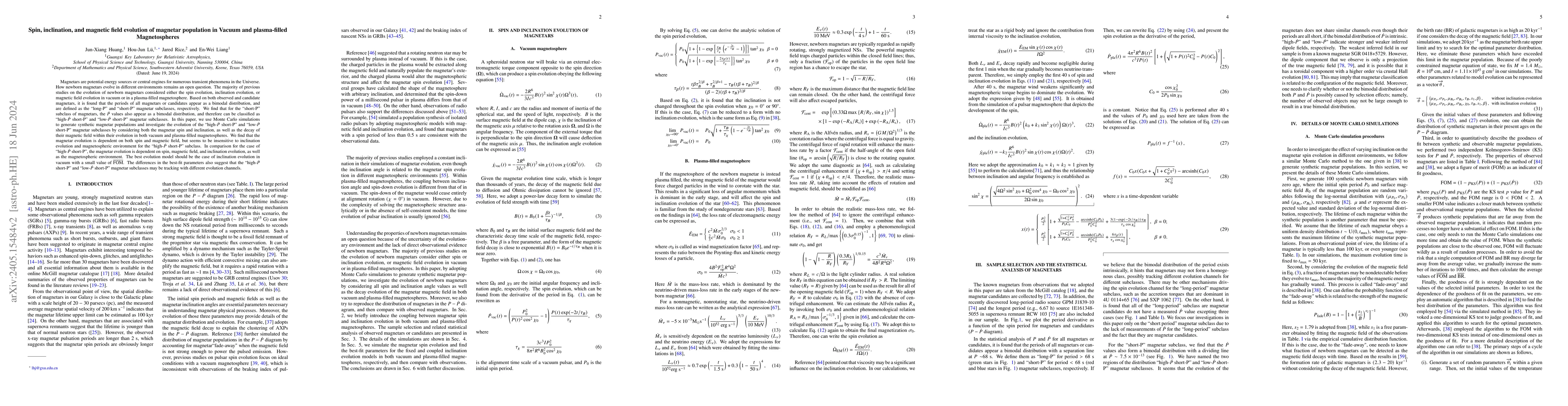 Thumbnail for Spin, inclination, and magnetic field evolution of magnetar population
  in vacuum and plasma-filled magnetospheres