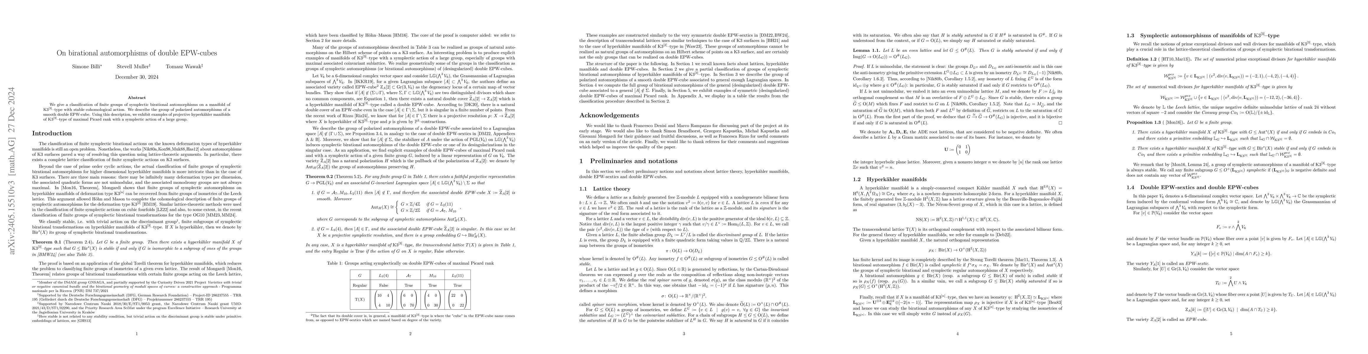Thumbnail for On birational automorphisms of double EPW-cubes