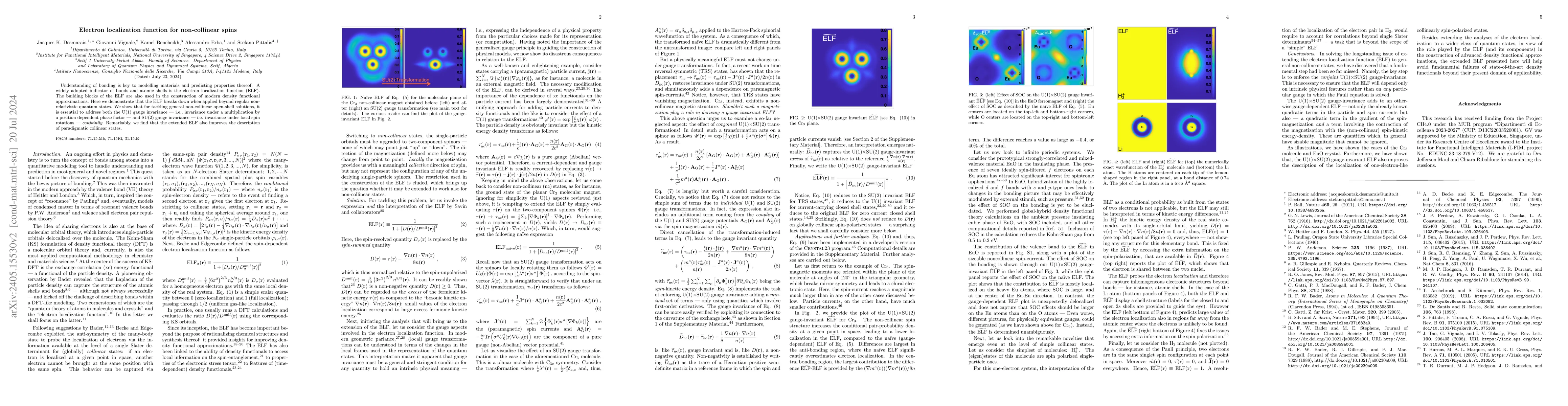 Thumbnail for Electron localization function for non-collinear spins