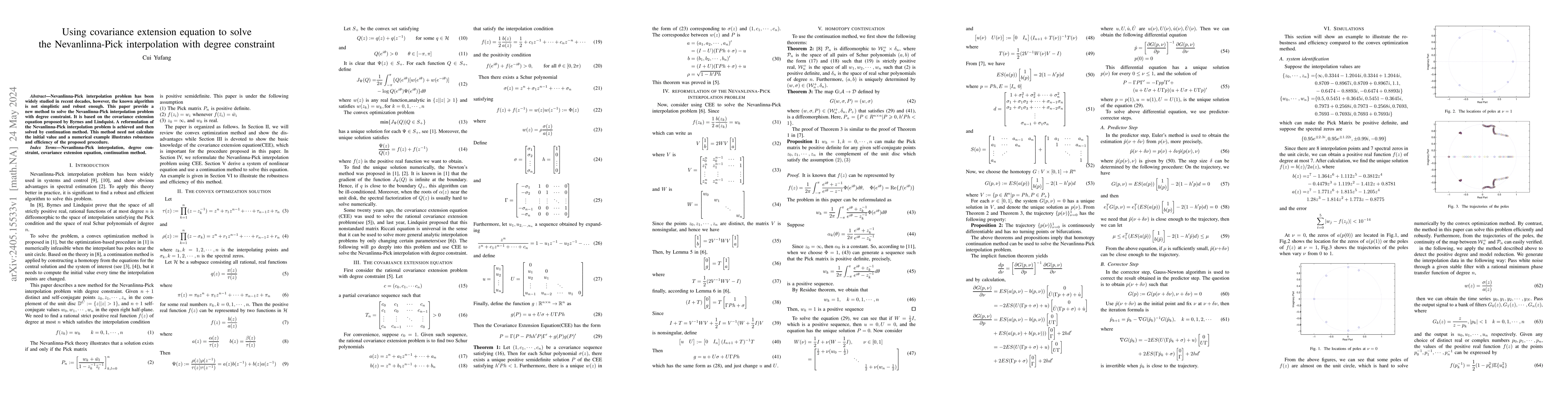 Thumbnail for Using covariance extension equation to solve the Nevanlinna-Pick
  interpolation with degree constraint