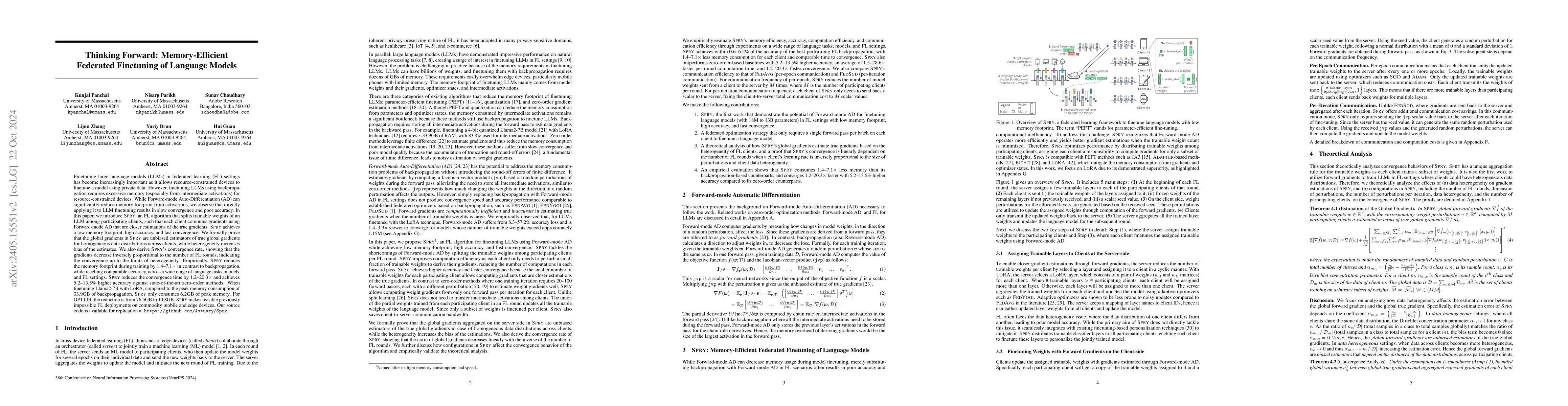Thumbnail for Thinking Forward: Memory-Efficient Federated Finetuning of Language
  Models