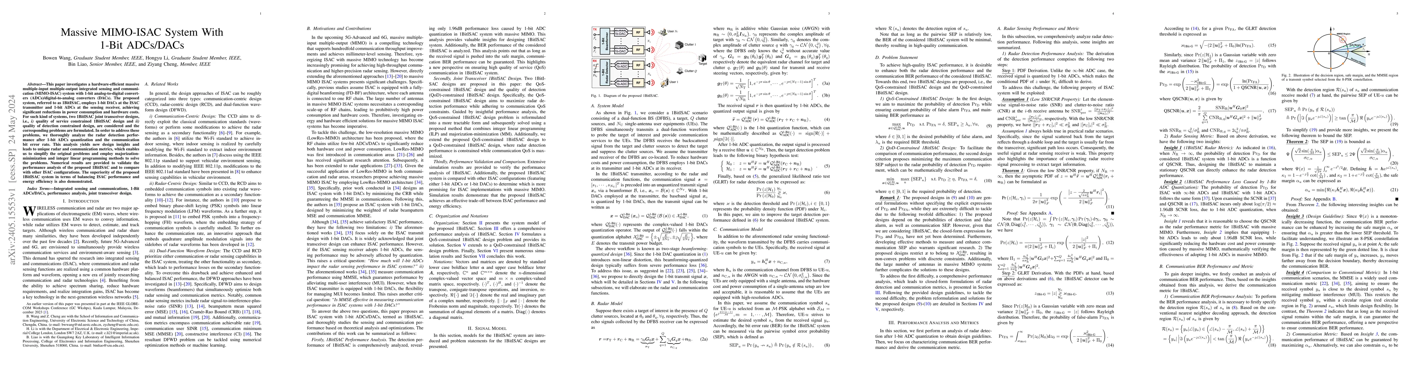 Thumbnail for Massive MIMO-ISAC System With 1-Bit ADCs/DACs